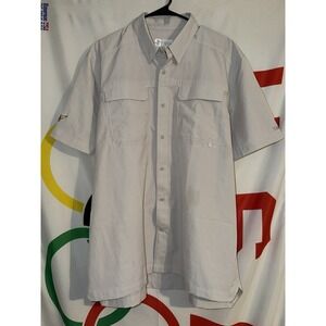 Striker Shirt Mens XL Gray Short Sleeve Button Up Fishing Vented Outdoor